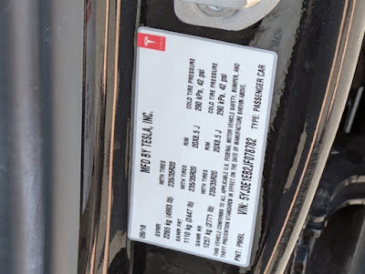 2018 Tesla Model 3 Long Range Battery