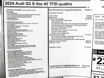 2024 Audi Q3 45 S line Premium Plus