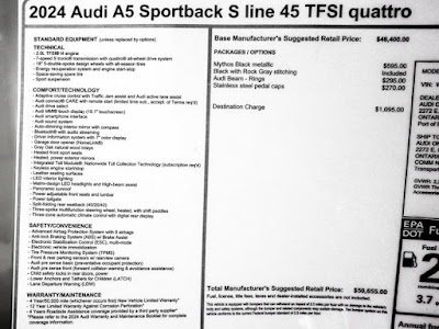 2024 Audi A5 45 S line Premium